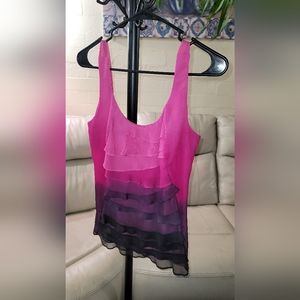 "Mix it"  size M, ombre tank top with left side zipper, pink to purplish black